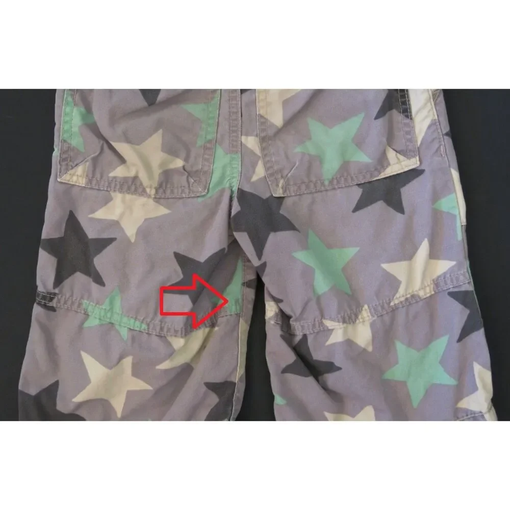 Mini Boden boys shorts 6 star print gray green black techno board pull on waist